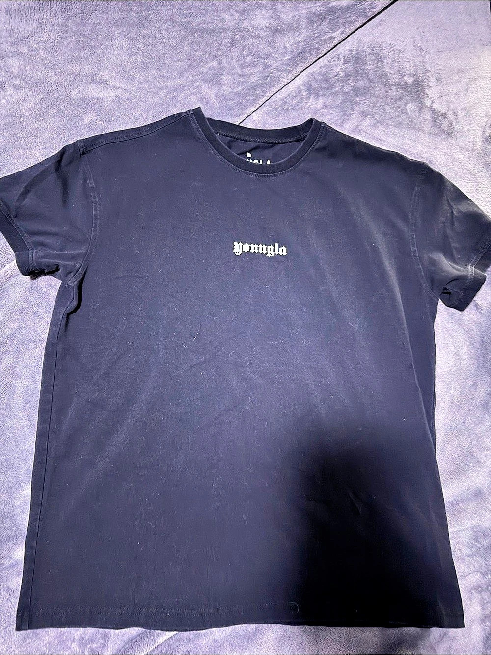 YoungLA Dark Wave Tee Graphic Logo T-Shirt Medium Black